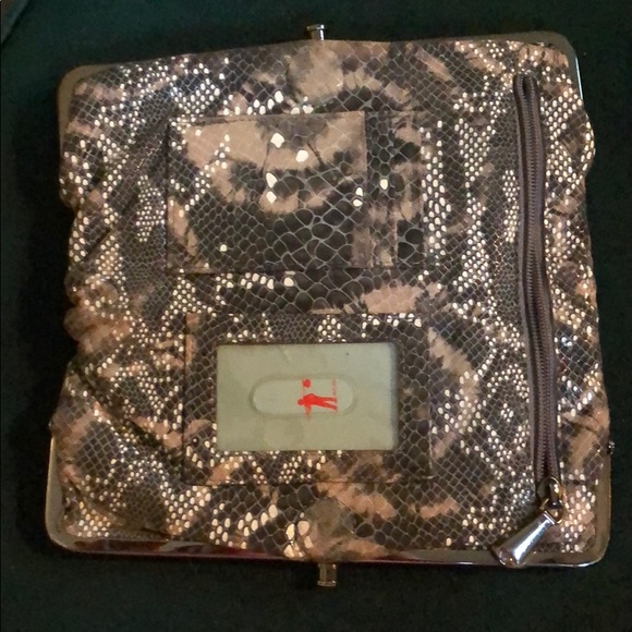 Hobo Clutch Billfold snake-print Silver clasp - Picture 2 of 5